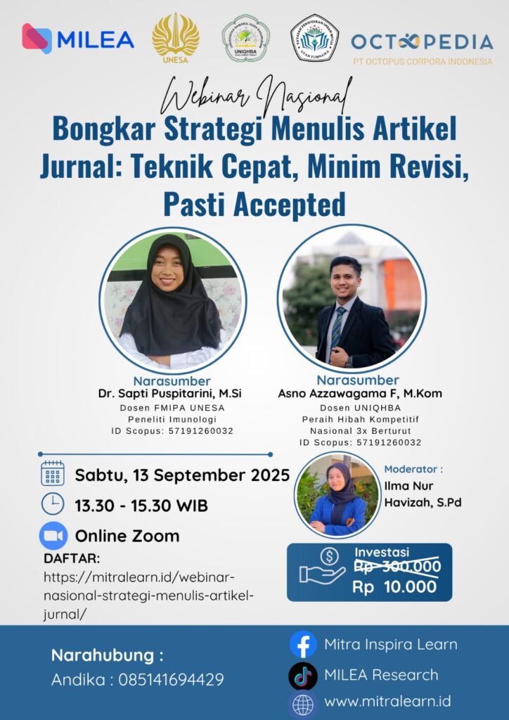 Webinar Nasional | Strategi Menulis Artikel Jurnal